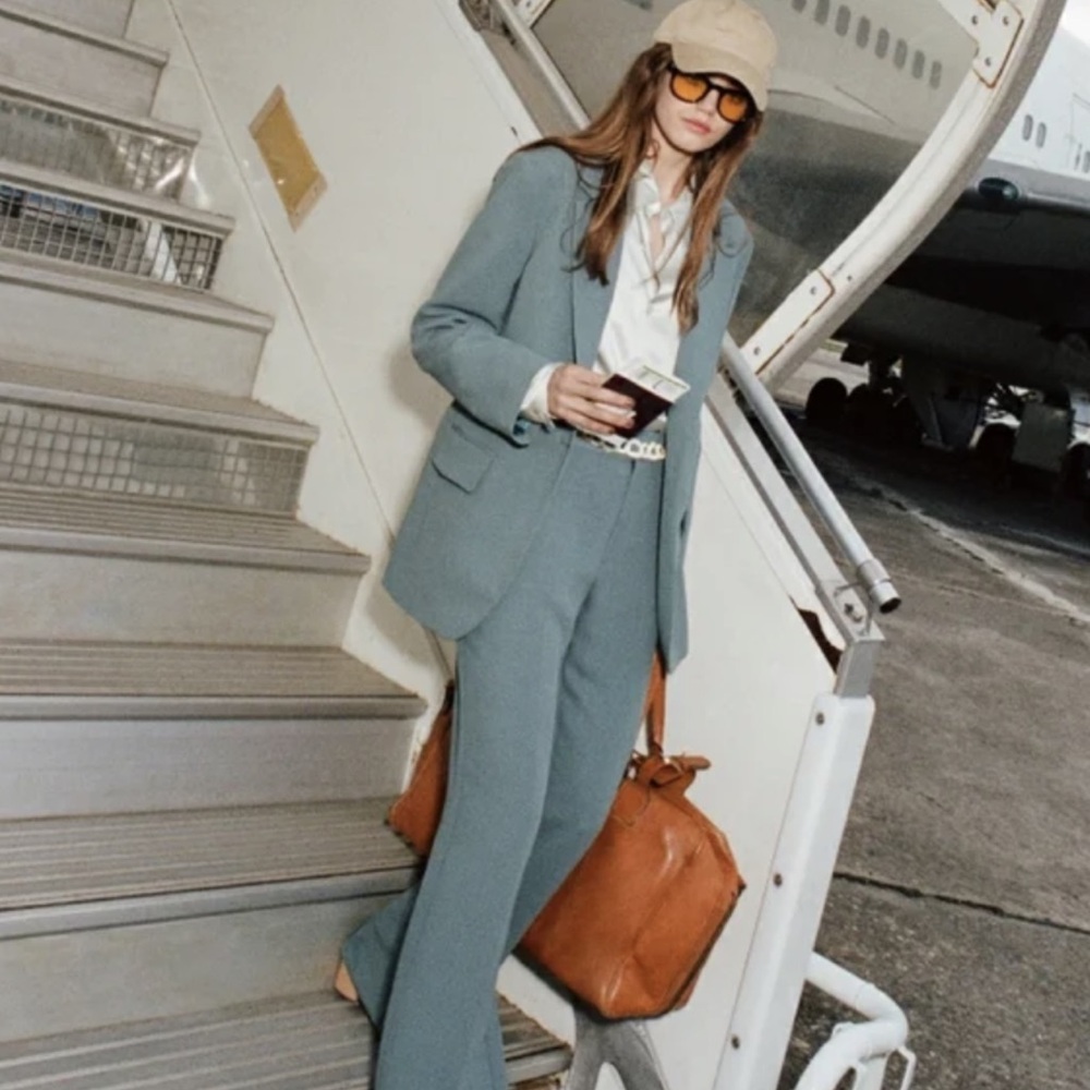 Zara Blue High-Waisted Trousers